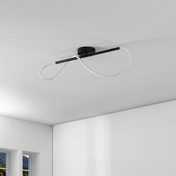 Alessio Contemporary Minimalist 360 Adjustable Silicone Neon Rope Dimmable Linear Integrated LED Flush Mount - JONATHAN Y